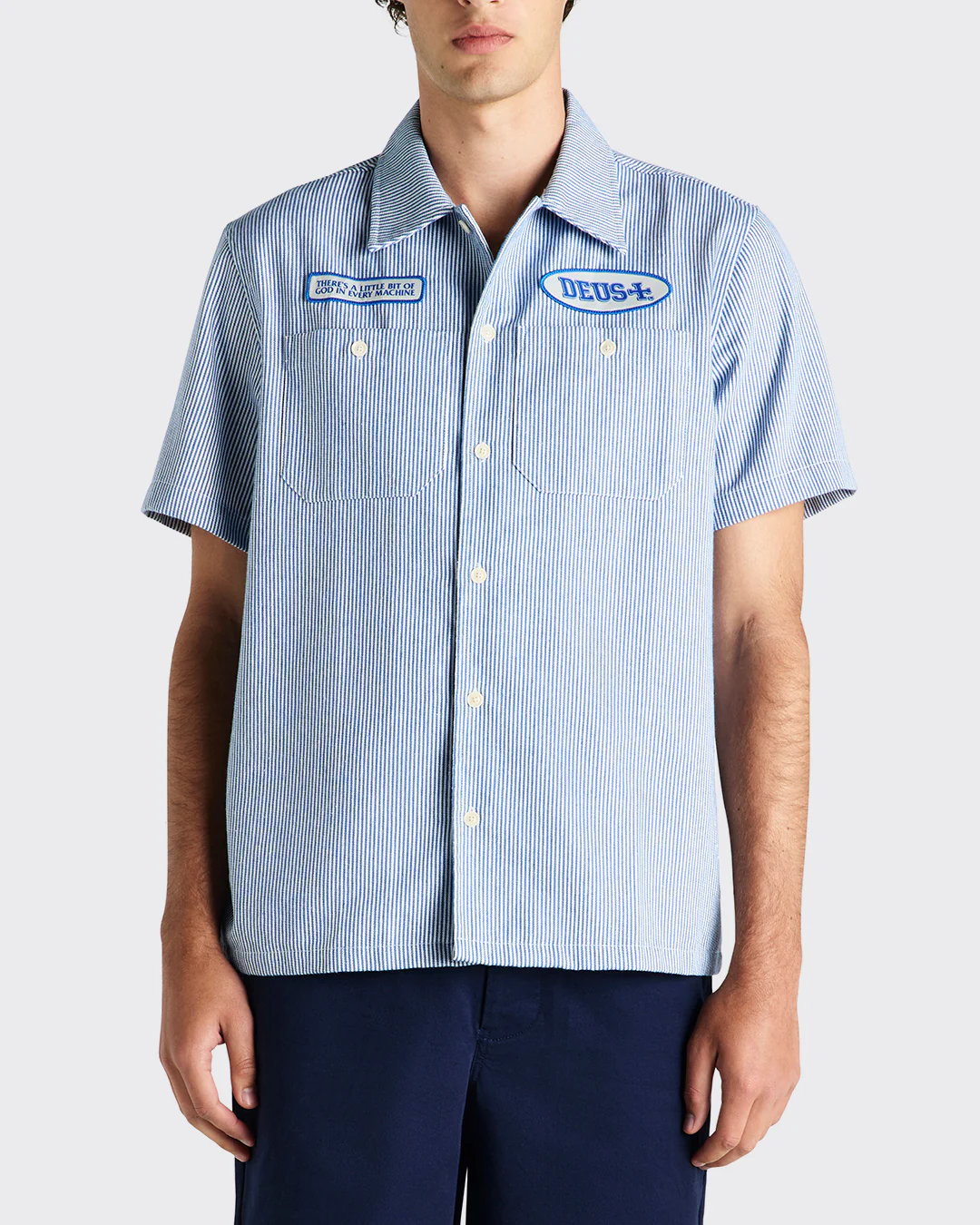 No Shelter Work Shirt - Blue Stripe