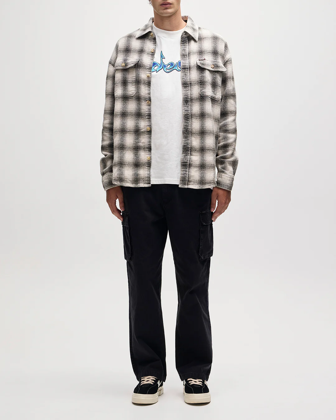 Too Busy To Work Check Shirt - White Check - Image 5