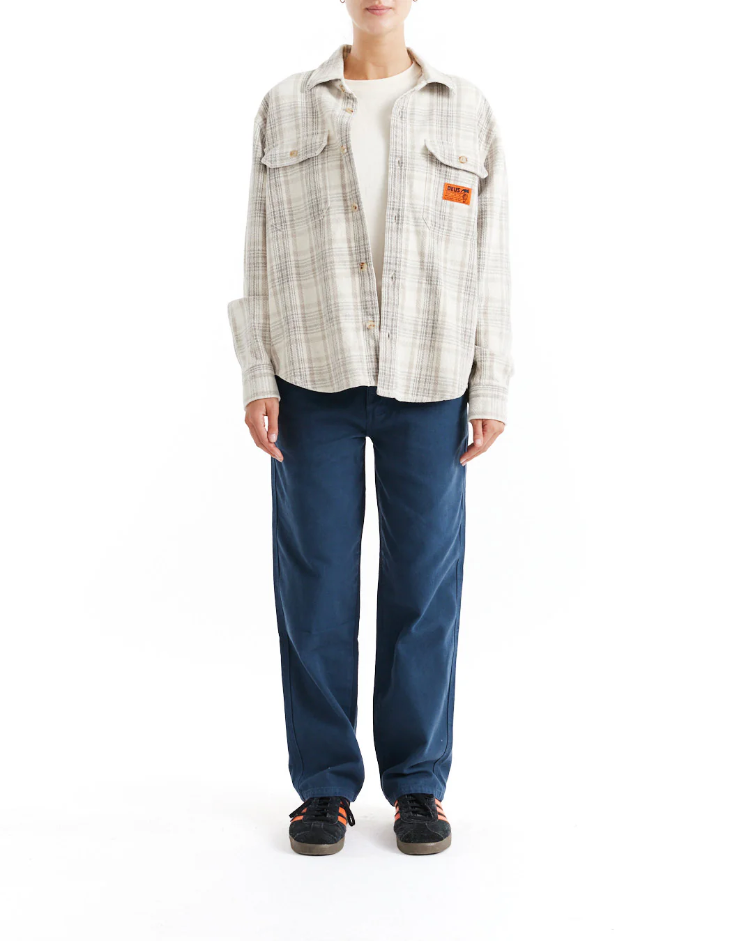 Too Busy To Work Flannel Shirt - Natural Check - Image 3