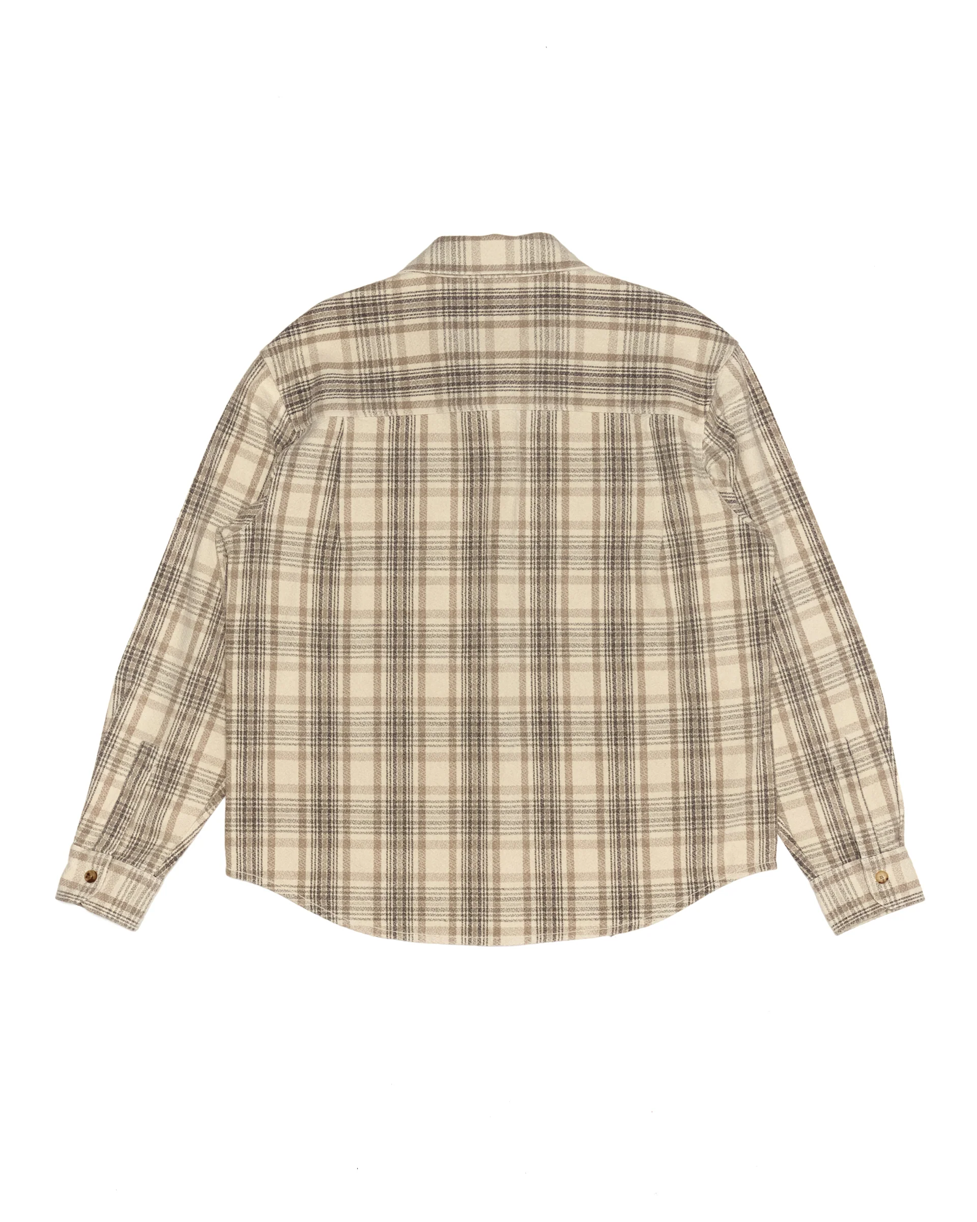 Too Busy To Work Flannel Shirt - Natural Check - Image 6